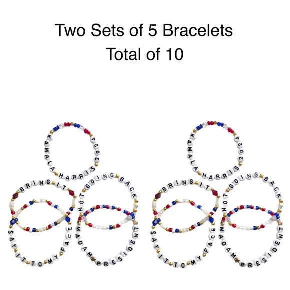Kamala Harris 10 Pack Friendship Bracelets One Size Fits Most - Picture 3 of 3